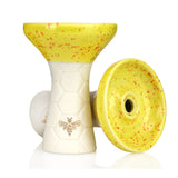 Bee Phunnel Bowl - Half Glazed - White and Yellow
