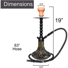 Portable Light Weight Acrylic Hookah - Black