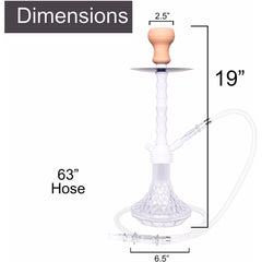 Portable Light Weight Acrylic Hookah - White