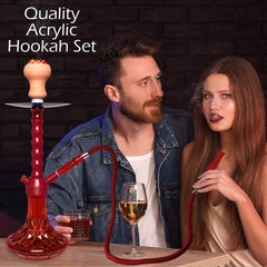 Portable Light Weight Acrylic Hookah - Red