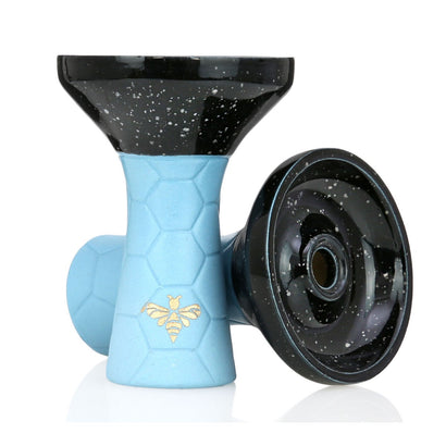 Bee Phunnel Bowl - Half Glazed - Blue and Black