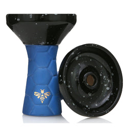 Bee Phunnel Bowl - Half Glazed - Blue Obsidian