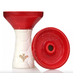 Bee Phunnel Bowl - Half Glazed - White Ruby