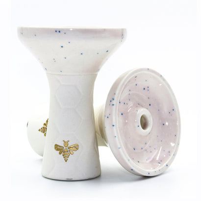 Bee Phunnel Bowl - Half Glazed - White